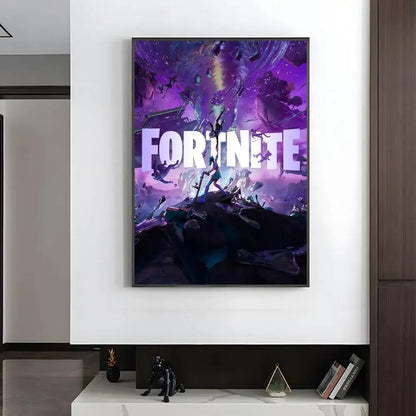 1pc F-Fortnites Poster HD art sticky wall waterproof home living room bedroom bar aesthetic decoration.