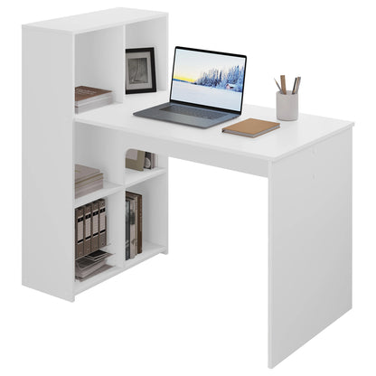 WOLTU Weißer PC-Computertisch aus Holz, Büro-Ecktisch mit Ablagefach, 120 x 63 cm, Arbeitsplatz für Arbeitszimmer, Wohnzimmer, Schlafzimmer