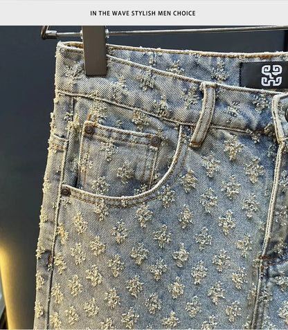 Sommer Schwarz Gewaschene Denim Shorts männer Jeans Shorts Designer High Street Fashion Lose Firt Gerade Bein Männliche Fünfte Hosen.