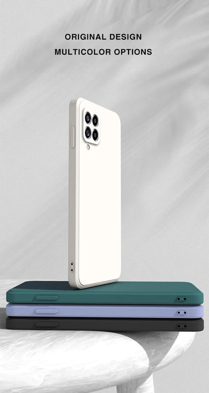 Funda Original Phone Case for Samsung A12 M12 A22 M22 A32 A42 A52 A72 5G Matte Silicone Camera Protective Cover Cases.