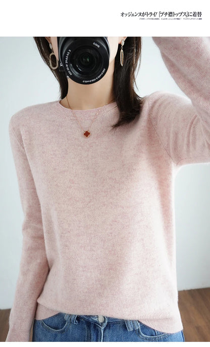 Herbst und Winter Kaschmirpullover Damen Rundhalspullover lässig gestrickt Top Damen kurze Unterwolle Mode 18 Farben