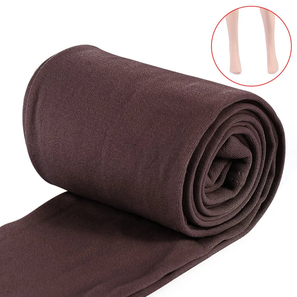 Fluff Lined Winter Thermal Warm Thick Pantyhose Stretch Slim Leggings Pants Colorful Warm Tights Women's Clothing