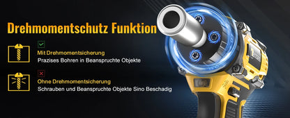 CONENTOOL 28+3 Drehmoment Elektrischer Bohrschrauber Bürstenloser kabelloser Akku-Bohrschrauber 2 Batterien Multifunktionales 27-teiliges Set