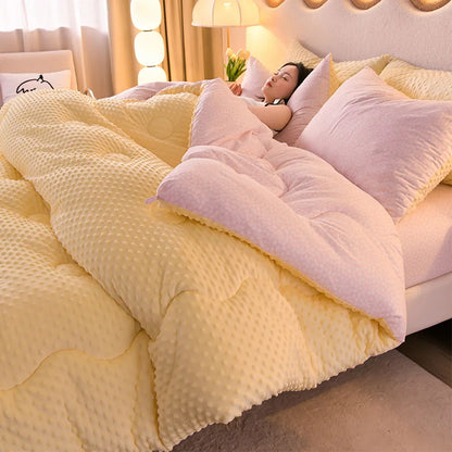 KDJEIKZ  Microfiber is thickened by 3D beanie velvet to protect the warm winter blanket by single double fall and winter