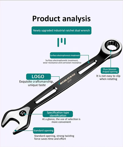1PC 6-22mm Kombination Ratsche Dual-zweck Schlüssel Metric Universal Spanner arbeitssparende Anti Slip reparatur Werkzeug Hand Werkzeug