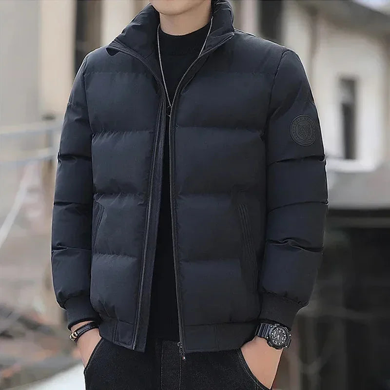 Men's cotton warm jacket - 2025 winter fashion trend - Short warm men's jacket - Thick and casual warm jacket - Men's trench coa.
