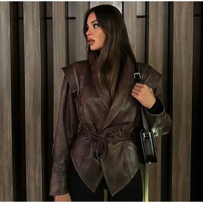 Retro-Jacke, modisch, Frühling und Herbst, lässig, lockere Tasche, langärmelig, trendig, cool, vielseitig, hochwertige Damen-Kurzjacke