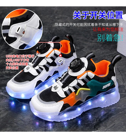 Children Fashion Kids Led Shoes for Girls Usb Charging Sneakers Outdoor Sport Footwear Boys Luminous Shoes 2023 Glowing Sneakers.
