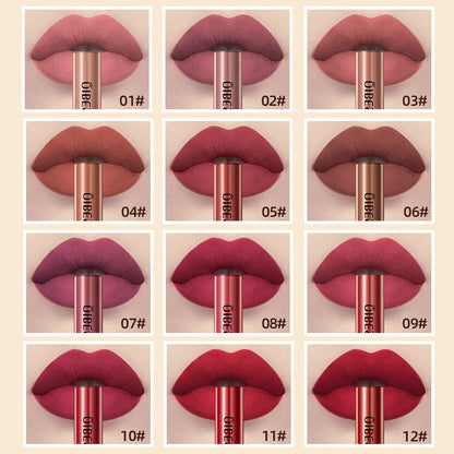 QIBEST Matte Liquid Lipstick Waterproof Long Lasting Lip Gloss Velvet Mate Nude Red Tint Tube Lipsticks Lipgloss Makeup Cosmetic.