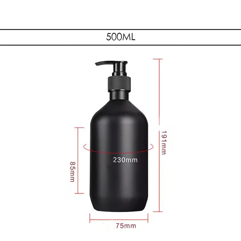 Mattschwarzer 300/500 ml Flüssigseifenspender, nachfüllbar, Shampoo-Conditioner, Körperlotion-Behälter für Badezimmerbedarf, Hotel