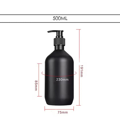 Mattschwarzer 300/500 ml Flüssigseifenspender, nachfüllbar, Shampoo-Conditioner, Körperlotion-Behälter für Badezimmerbedarf, Hotel
