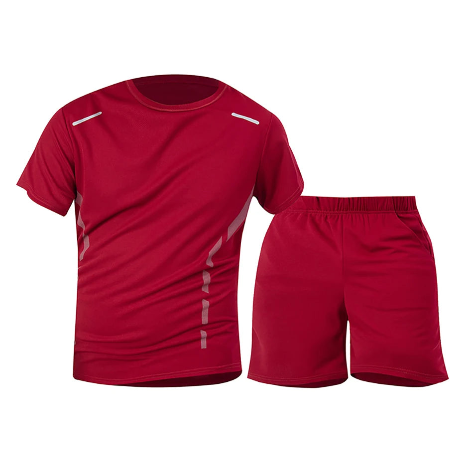 1/2/4 Piece Men's Quick Drying Sports Suit Casual Breathable Short Sleeved T-shirt Pocket Versatile Shorts For Teenagers To Wear.
