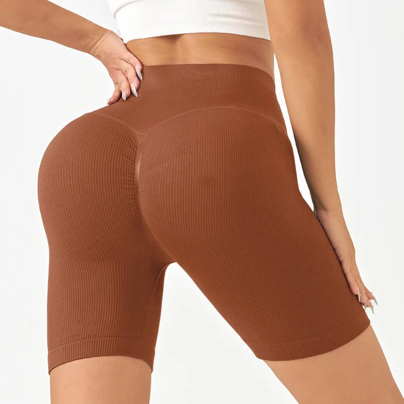 No Awkward Lines Yoga Pants for Women High Waisted Hip Lifting Exercise Running Wearing Fitness Shorts Cycling Pantssports Pants.