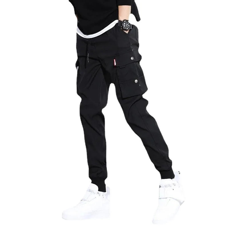 2025  New Trendy Solid Color Pants, Multi Flap Pocket Men's Cargo Pants, Loose Casual Outdoor Pants, Men's Work Pants oversized.