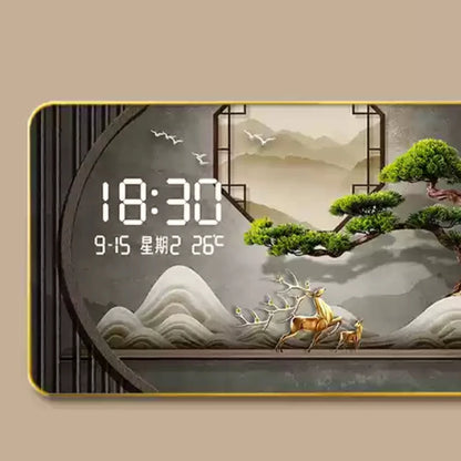 Temperatur Wohnzimmer Wanduhr Büro Horizontal Moderne Digitale Wanduhr Küche Design Horloge Murale Hause Dekoration