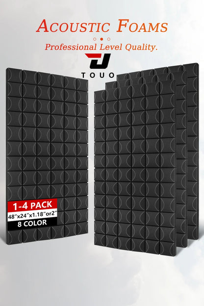 TOUO 1-4Pack Soundproof Acoustic Foam Panels Mushroom 47.2"x23.6" Wall Noise Insulation for Studio KTV Bar