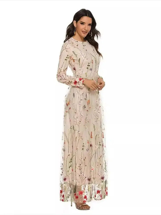 Ramadan Eid Flower Abaya Damen Dubai Islamic Women Muslim Dresses Kebaya Kaftan Robe Musulmane Caftan Marocain Femme.