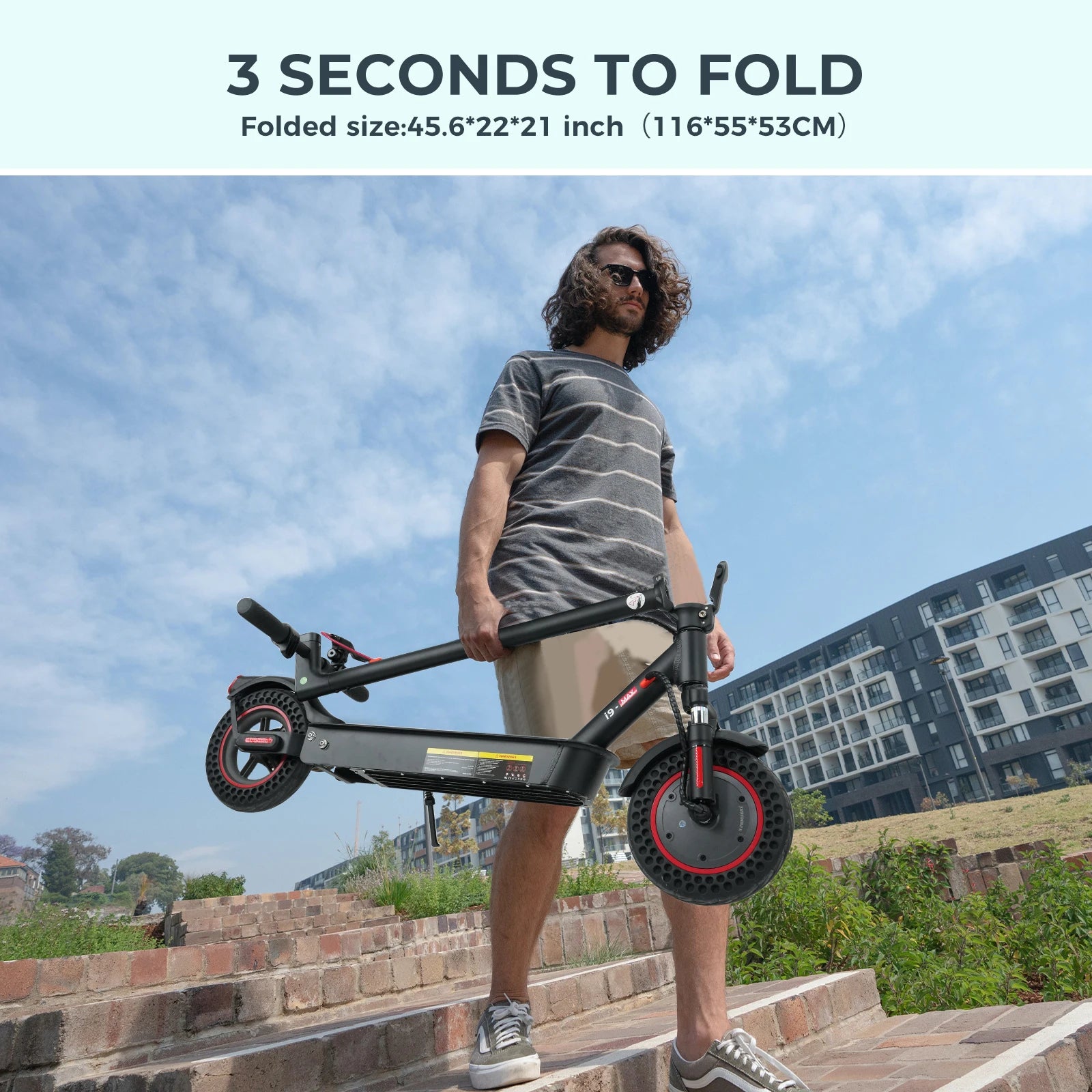 ISCOOTER I9 MAX Adult Electric Scooter 500W motor E-Scooter 36V10AH 10" Honeycomb Solid Tires Foldable EScooter.