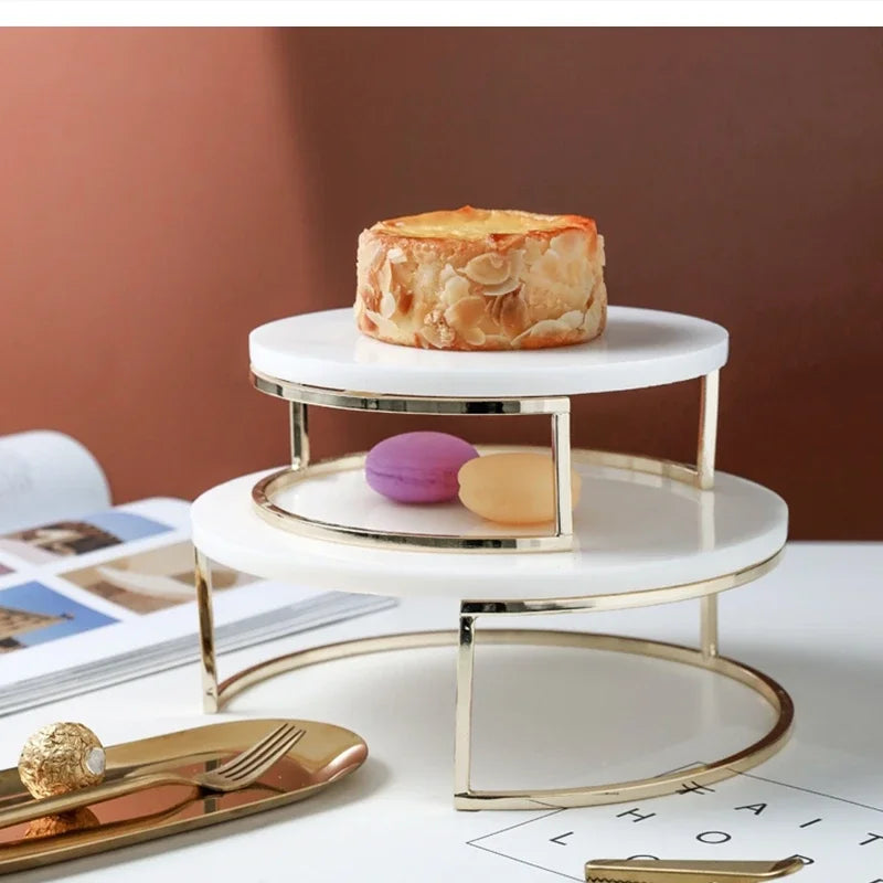 Nordic Marble Cake Dessert Tray Decoration Modern Simple Home Makeup Tools Jewelry Storage Plate Fruit Snack Chocolate Display.