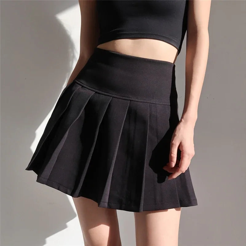 American School Y2k Style Summer Short Pleated Skirt For Women 2024 High Waist Sexy Hotsweet Mini Skirts Female.