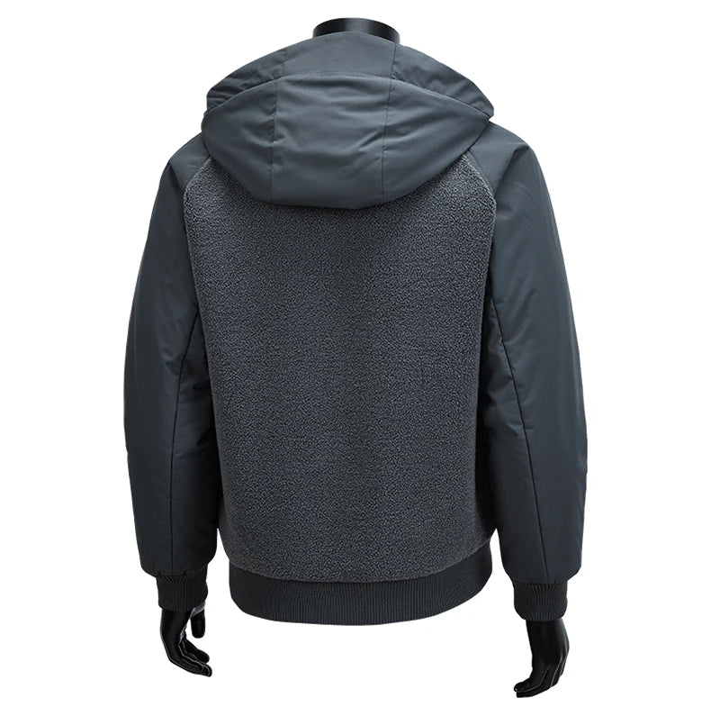 Outdoor Hiking Jacket Winter Fleece Windproof Camping Fishing Hooded Jacket Male Thick Warm Trekking Climbing Skiing Casual Coat