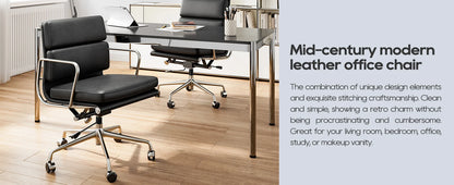 Verstellbarer Bürostuhl aus echtem Leder mit Lordosenstütze, Legierungsarmbasis, Chefsessel, ergonomische Schreibtisch-Computerstühle