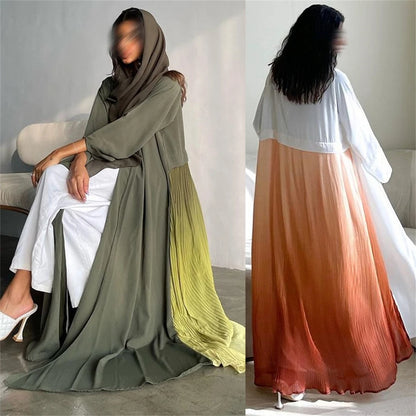 Ramadan Open Chiffon Kimono Abaya Damen Dubai Kaftan Muslim Coat Prayer Clothes Women Djellaba Kebaya Robe Femme Musulmane.