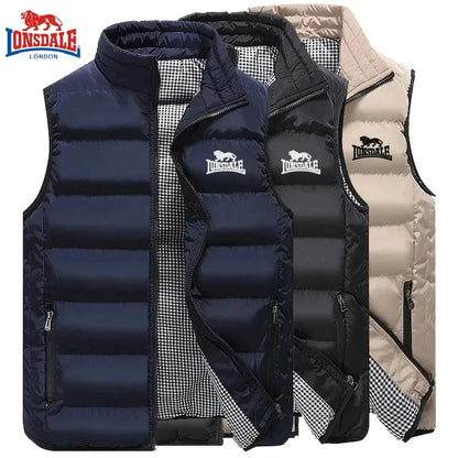 Men's Embroidery Brand High Quality Warm Vest Vest, Autumn and Winter Luxury Fashion Brand, Sleeveless Outdoor Windproof Jacket.