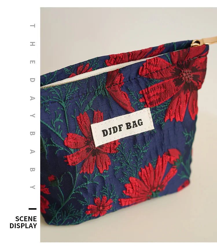 Mini Female Cosmetic Bag Portable Red Soft Small Sanitary Napkin Storage Bag Commuter Coin Key Bag Portable Bank Card Bag