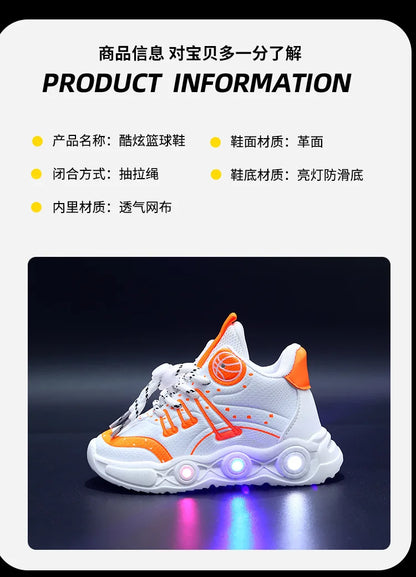 Hot Sales Lovely Fashion Kids Sneakers Cute Classic LED Lighted Baby Girls Boys Sneakers Glowing Children Shoes Toddlers.