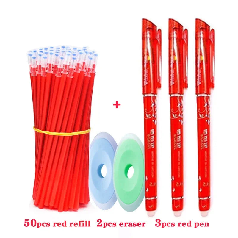 55 teile/los Löschbaren Gel Stift 0,5mm Refill Stange Magische Tinte Löschbaren Stift Waschbar Griff Büro Schule Schriftlich Werkzeuge Kawaii schreibwaren.