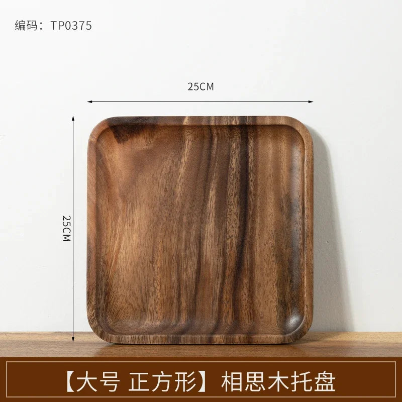Wooden Tray Rectangular Solid Wooden Serving Tray Coffee Dessert Tea Storage Tray Kitchen Accessories.