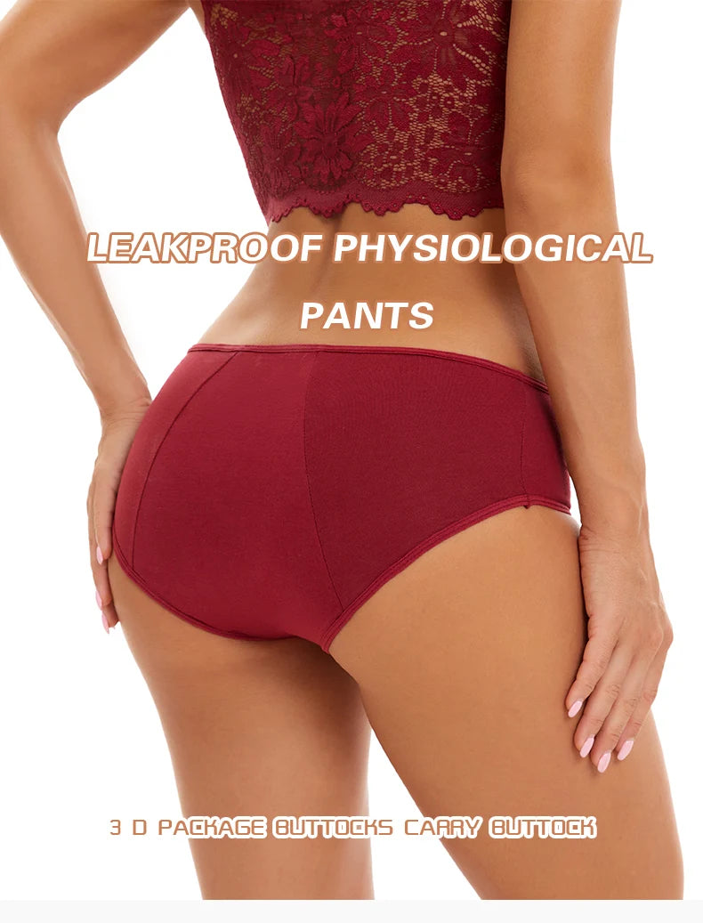 3pcs Women Menstrual Period Underpants Ladies Cotton Postpartum Absorbent Leak Proof Panties European size XS-5XL.