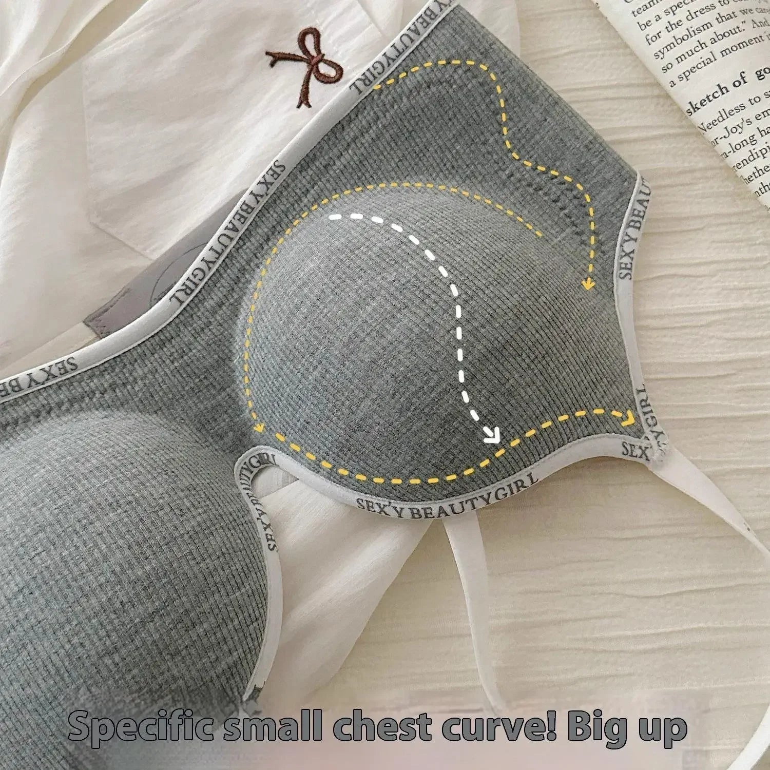 Wireless Push Up Bra for Small Chest - Seamless Anti-Sagging Invisible Bralette, Enhance Lift Comfort No Trace (Letter Design).