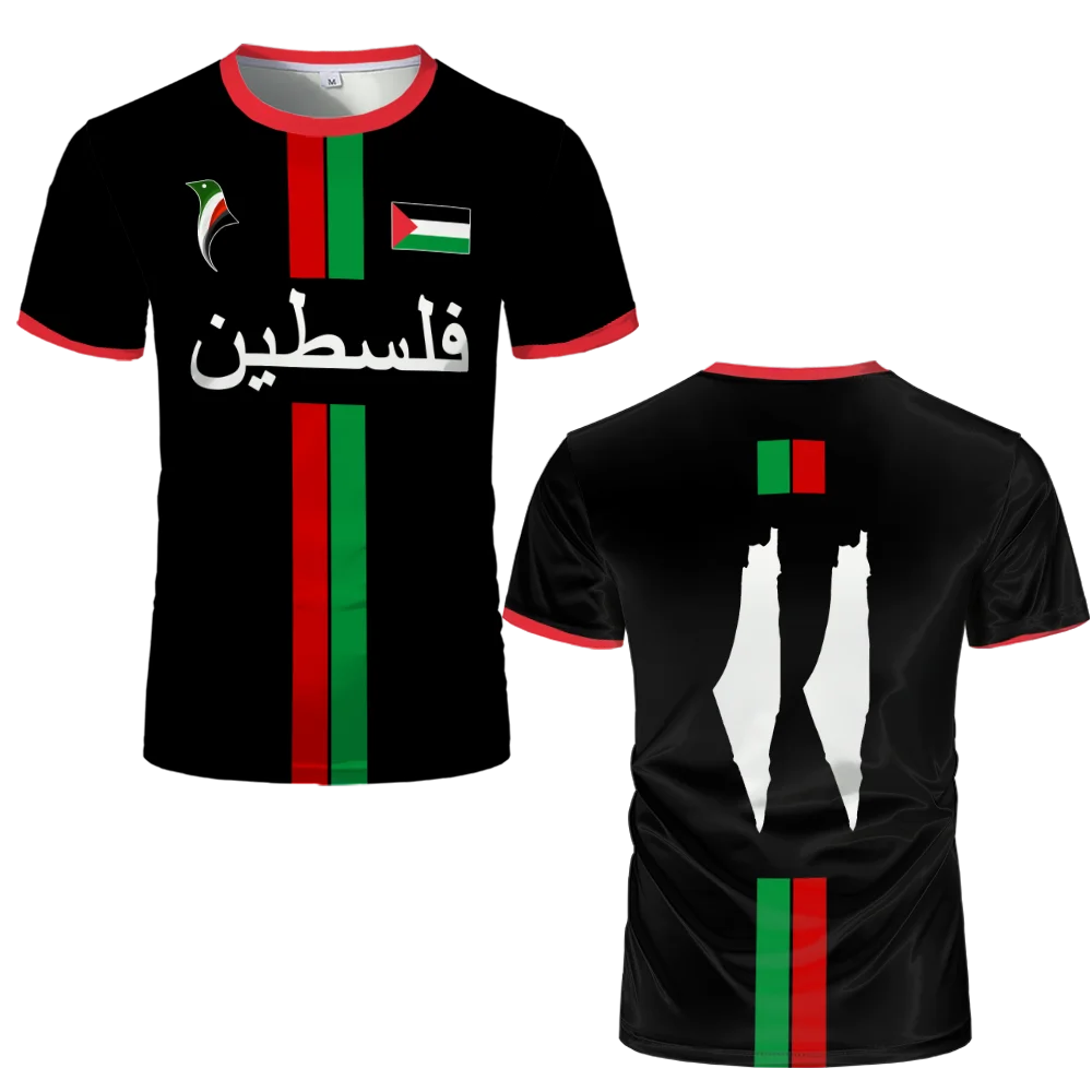 2025 New Palestine Football T-shirts Summer  Men's And Women Palestinian Jersey Gaza Kid's Tees Gifts Wholesale Unisex T Shirt.