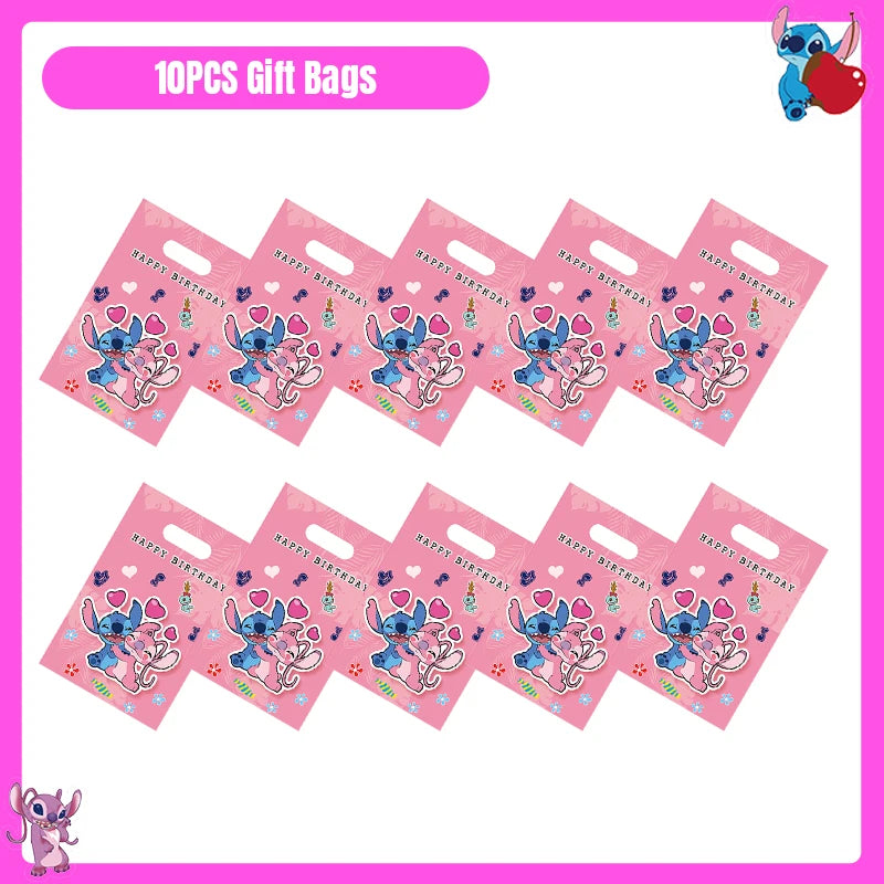 Disney Lilo und Stitch Party Dekoration Geschirr rosa Stitch alles Gute zum Geburtstag Party Thema liefert Ballon Hintergrund Tasse Teller