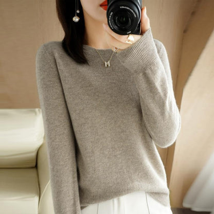 2025 frauen Pullover Frühling Herbst Lange Hülse O-ansatz Pullover Warme Bodenbildung Shirts Koreanische Mode Pullover Strickwaren Weiche Jumper
