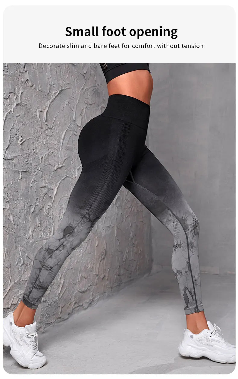 Yoga Pants Women Seamless Leggings Push Up Sports Fitness Joggings High Waist Gym Workout Scrunch Tie Dye Running Leggings.