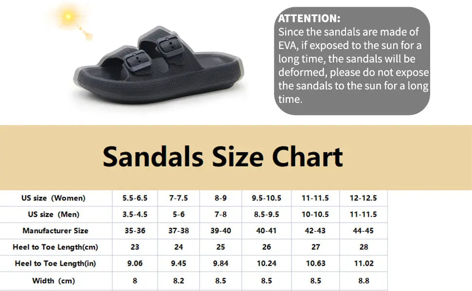 Asgard Summer Platform Sandals For Women Fashion Soft Cloud Beach Slippers With Double Buckle 2025 New Comfort EVA Flat Slides.