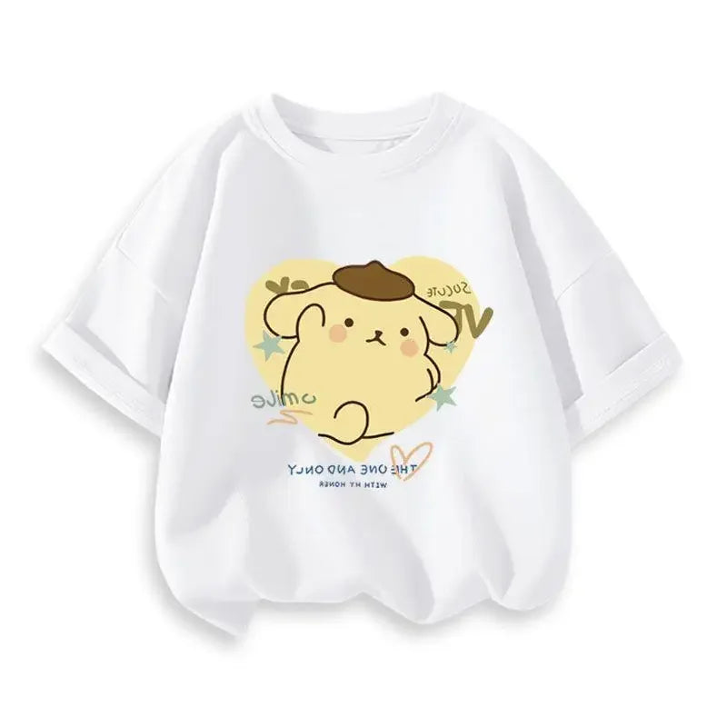 2024 New Summer COTTON T shirt Girls Boys Cinnamoroll T shirt Cartoon Print Kids T-Shirts Children Girls Tops Clothes.