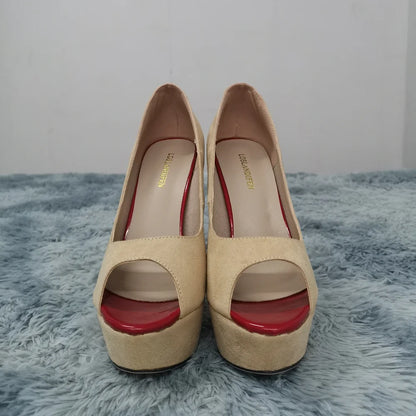 Men's Platform High Heels 14cm Cross-dresser Unisex Drag Queen Sandals Sexy Peep Toe Ankle Strap Stilettos Pumps Party Shoes.