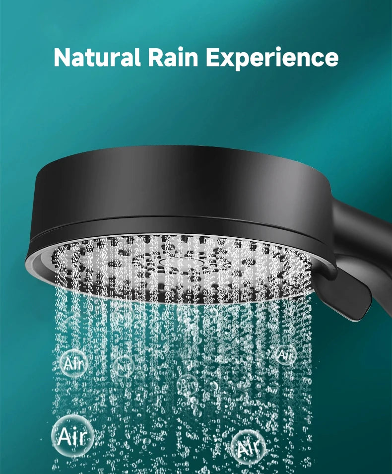 5 Modes Pressure Boost Shower Head Multifunction Adjustable Large Water Shower Nozzle Massage Bathroom Accessory