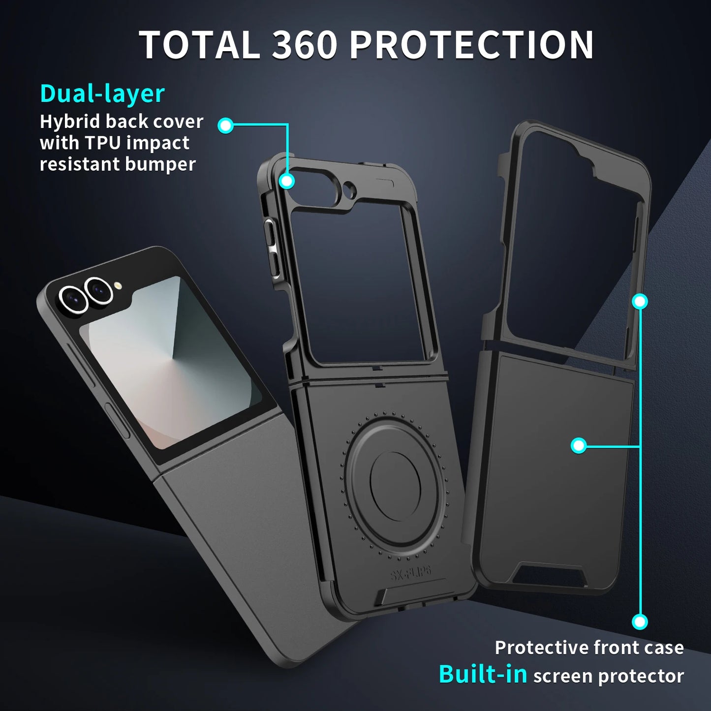 Luxury Original Official Slim Matte Protection Phone Case Samsung Galaxy Z Flip 7 6 5 4  For Wireless Charging Shockproof Cover.