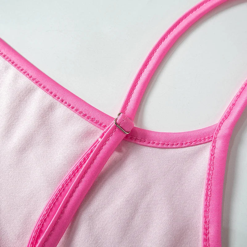 Gedruckt Spaghetti Hot Backless Maxi Kleid Frauen Mode Schlank Elegante Kontrast Patchwork Halter Kleider Herbst Lange DressZ