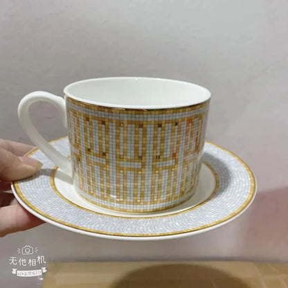 12Pcs gift box set Striped Dot Ceramic Espresso Coffee Cup Tea Milk Drinking Cups with Handle Mug for Office Novelty Gift.