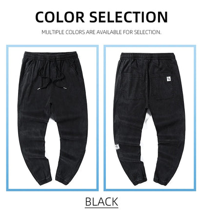Men's Lyocell Loose Cuffed Tapered Pants 2025 Summer Autumn Comfortable Breathable Casual Long Pants Plus Size 5XL.