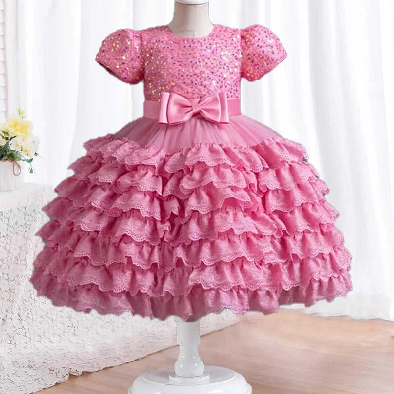 2023 Neue elegante Kleider für Mädchen, glänzendes Halloween-Performance-Kostüm, Geburtstagsparty-Kleid für 3–10 Jahre alte Mädchen.