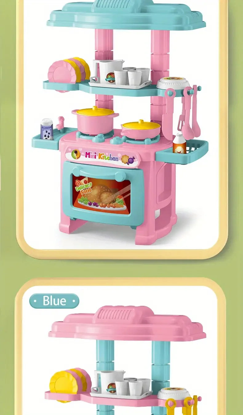 Play House Kitchen Toy Set Simulation Mini Cooking Tableware Play House Toy.