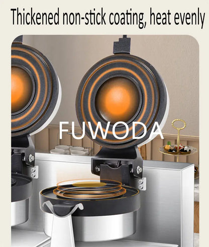 Digital Display Double-Headed UFO Burger Waffle Donut Machine Stainless Steel Hot Sale Electric Ice Cream Waffles Burger Maker.