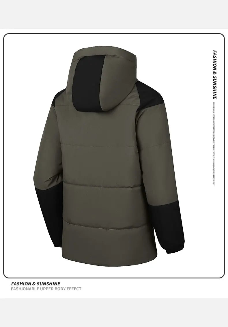 Winter Thickened Jacket Men Running Hooded Coat Sport Outdoor Leisure Medium-length Warm Clothing Autumn Winter Clothing Male.